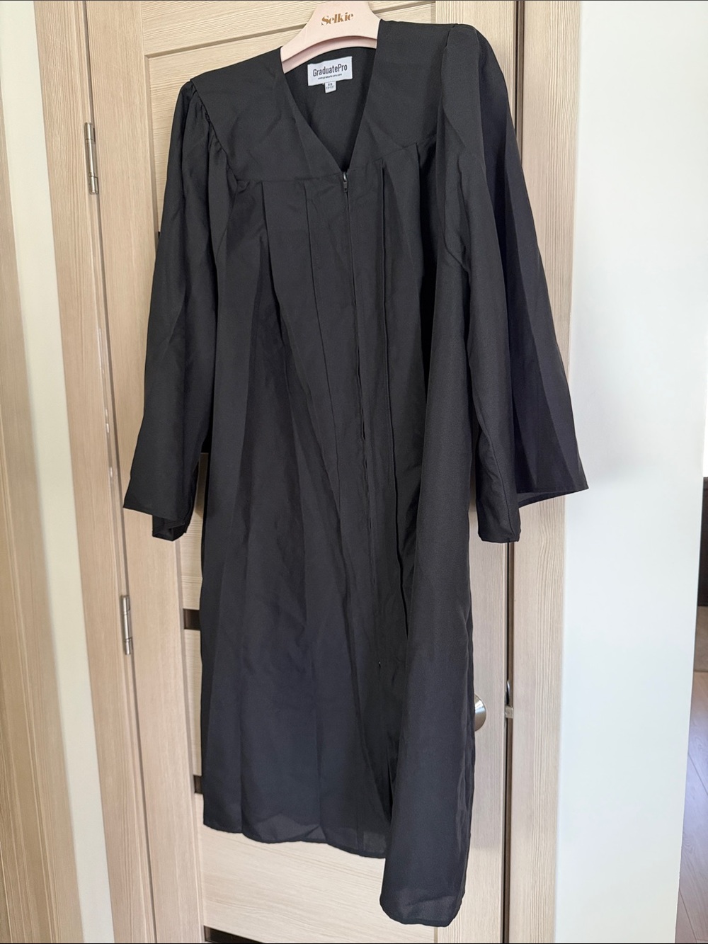 Black Academic Gown with Front Zip